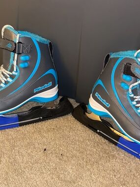 Riedell Kids Blue & Gray Ice Skates